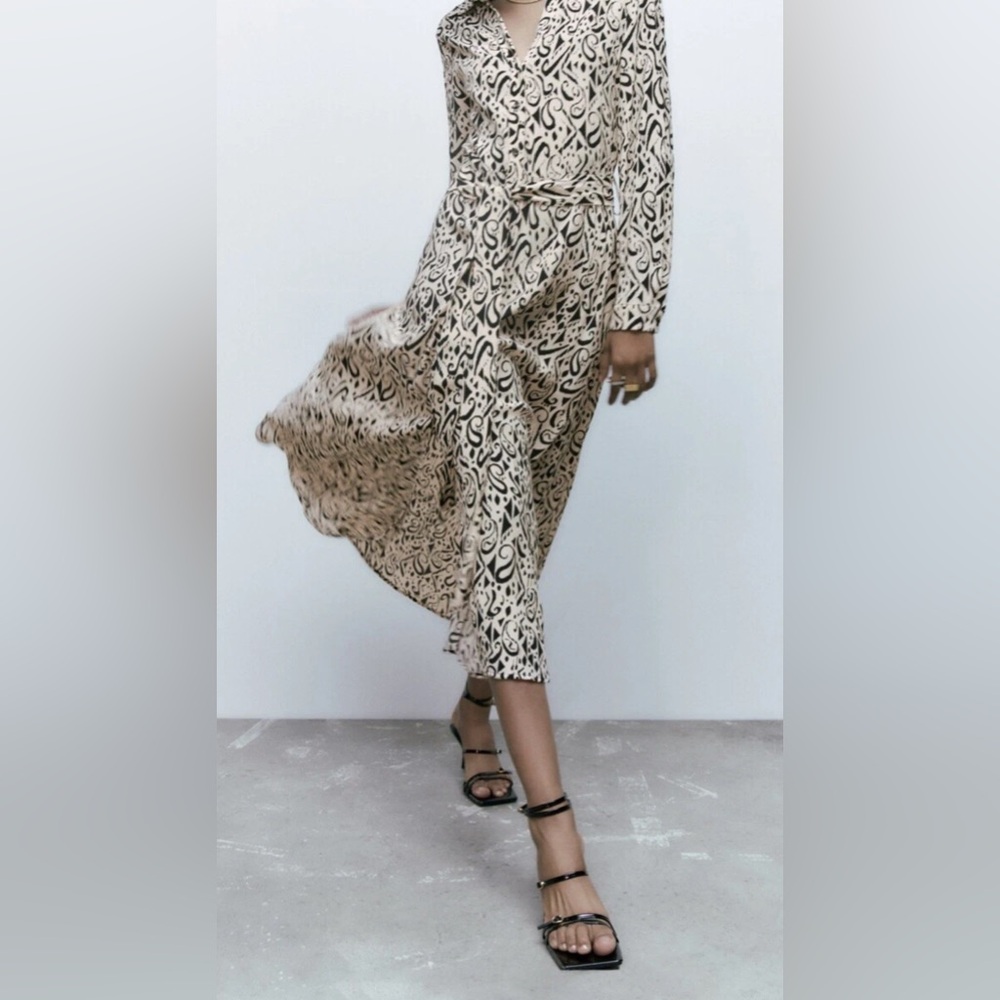 ZARA MIDI MAXI PRINTED SHIRT
DRESS Print l - Picture 2 of 12